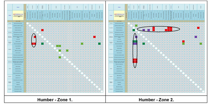 Figure 24a:  Main conflict scores for the Humber Estuary.