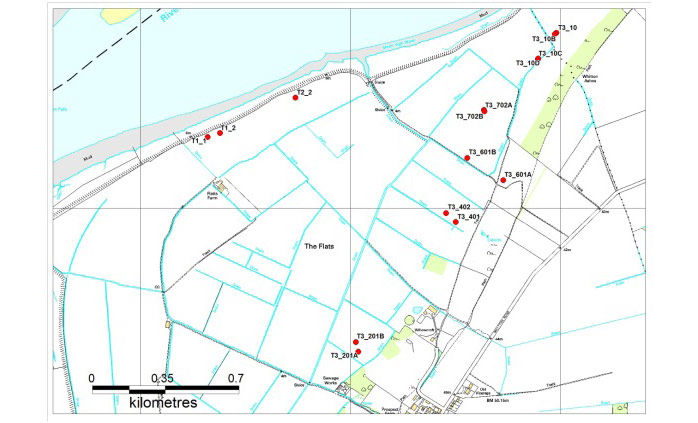 Figure 9: Locations of saltmarsh survey quadrats