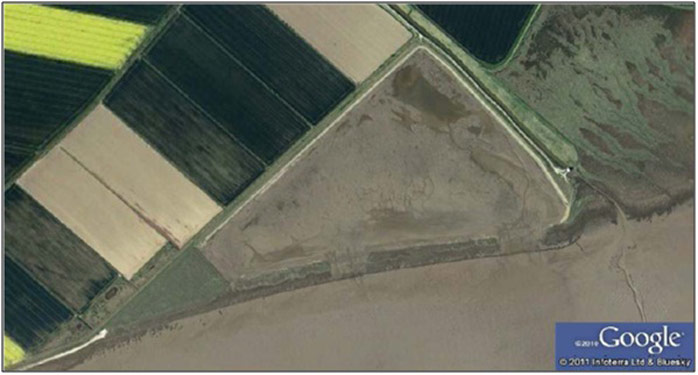 Figure 2: The managed realignment at Welwick - Google Earth derived aerial view