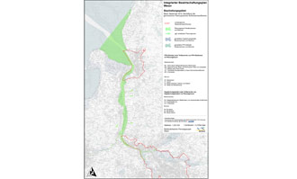 Figure 3b Investigation area of Integrated Management Plan Weser (indicated in green) (NLWKN, SUBV (2012): IBP, INTEGRIERTER BEWIRTSCHAFTUNGSPLAN WESER FÜR NIEDERSACHSEN UND BREMEN 2012<br><br>