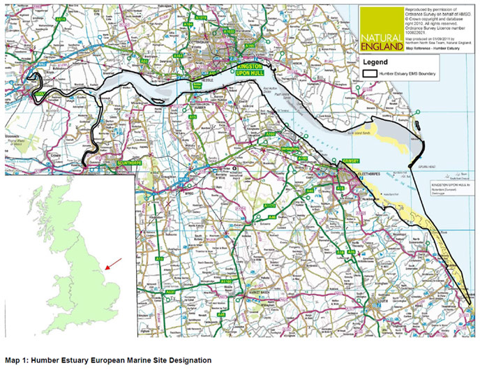 Figure 5: Humber Estuary European Marine Site (HMS 2011b)